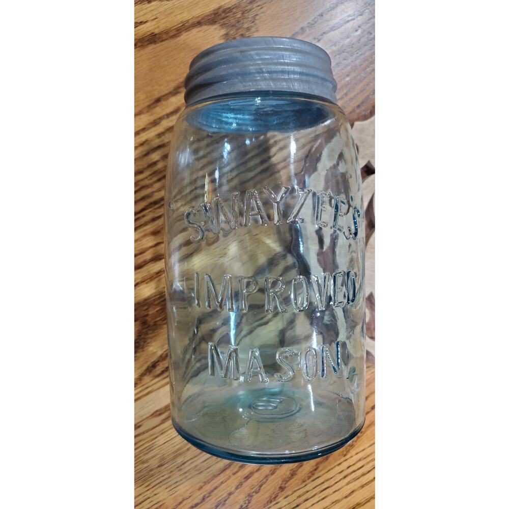 Vintage Antique Qt. Fruit Jar Swayzee's Improved Mason RB 2780